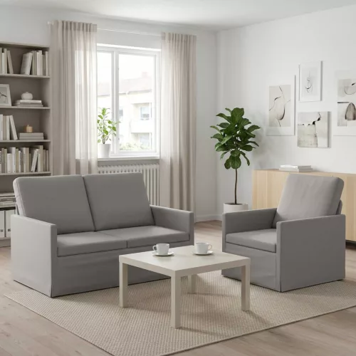 Kanapé Szett 2 pcs Felhőszürke Szövet