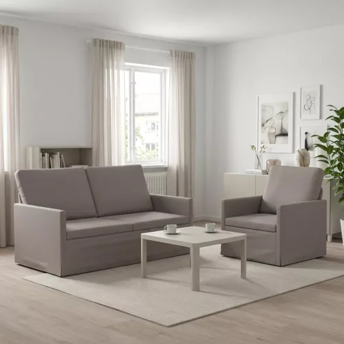 Kanapé Szett 2 pcs Tópszínű Szövet