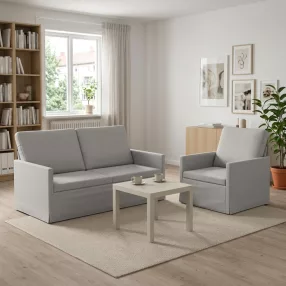 Kanapé Szett 2 pcs Felhőszürke Szövet