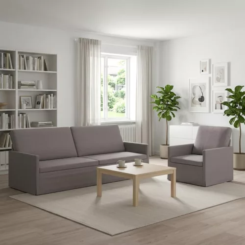 Kanapé Szett 2 pcs Tópszínű Szövet