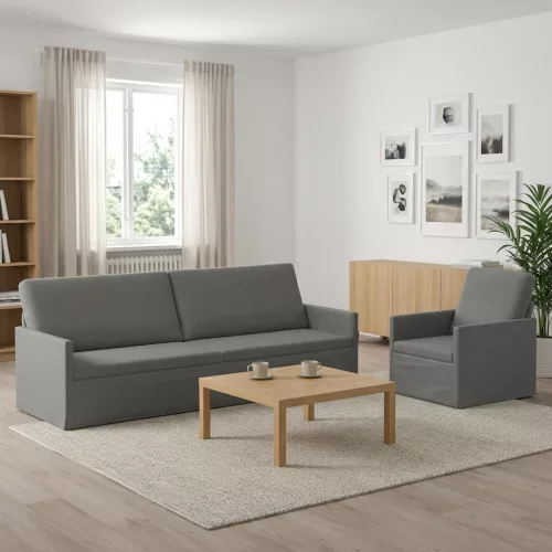 Kanapé Szett 2 pcs Sötétszürke Bársony
