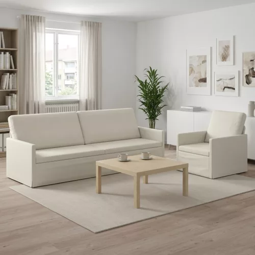 Kanapé Szett 2 pcs Krémszínű Bársony