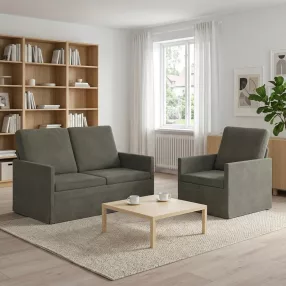 Kanapé Szett 2 pcs Világosszürke Bársonyos szövet
