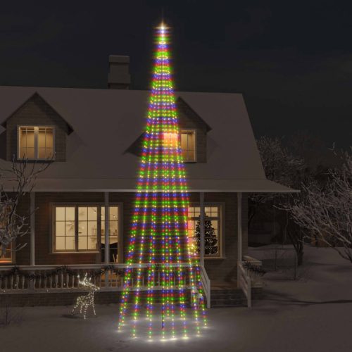  karácsonyfa zászlórúdon 1134 színes LED-del 800 cm