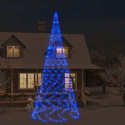 Karácsonyfa zászlórúdon 3000 kék LED-del 800 cm