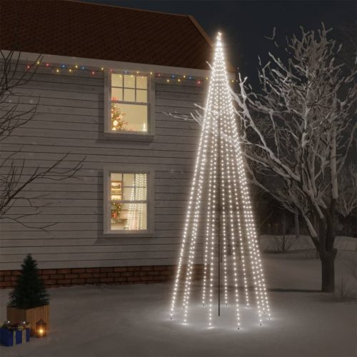 Karácsonyfa cövekkel 732 hideg fehér LED-del 500 cm