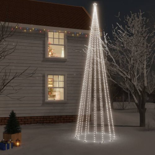  karácsonyfa cövekkel 1134 hideg fehér LED-del 800 cm