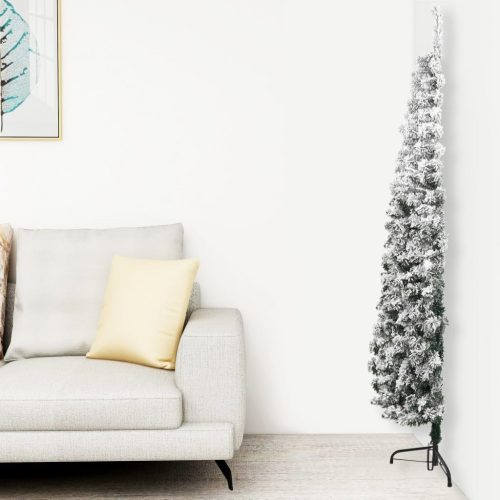 hópelyhes vékony fél műkarácsonyfa állvánnyal 180 cm