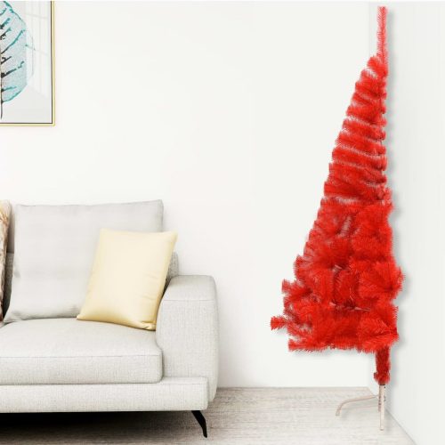 vidaXL piros PVC fél műkarácsonyfa állvánnyal 150 cm