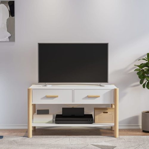 Fehér szerelt fa TV-szekrény 82x38x45 cm