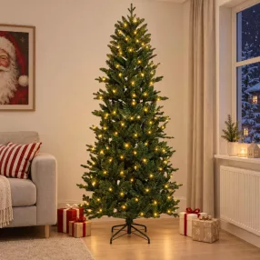   Műanyag Hajtogatós Karácsonyfa 120 cm 150 LED Meleg fehér