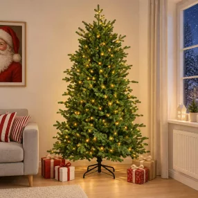   Műanyag Hajtogatós Karácsonyfa 150 cm 150 LED Meleg fehér