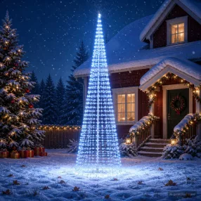   Karácsonyfa világítás rögzítőcövekkel és zászlórúddal 500 cm