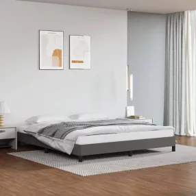 vidaXL szürke műbőr ágykeret 180x200 cm