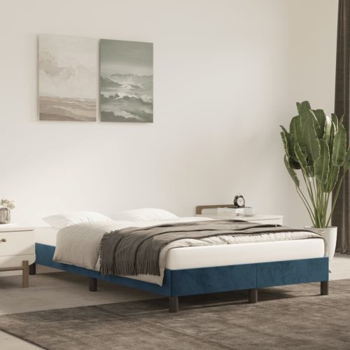 kék bársony ágykeret 120 x 200 cm
