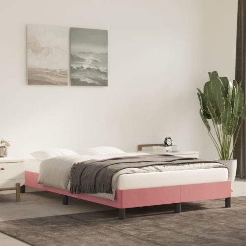 rózsaszín bársony ágykeret 120 x 200 cm