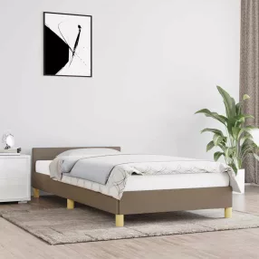  tópszínű szövet ágykeret fejtámlával matrac nélkül 80 x 200 cm