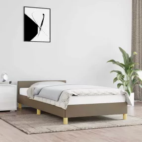   tópszínű szövet ágykeret fejtámlával matrac nélkül 90x190 cm