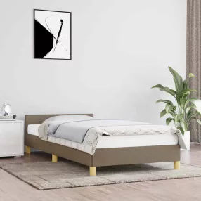   tópszínű szövet ágykeret fejtámlával matrac nélkül 90x200 cm