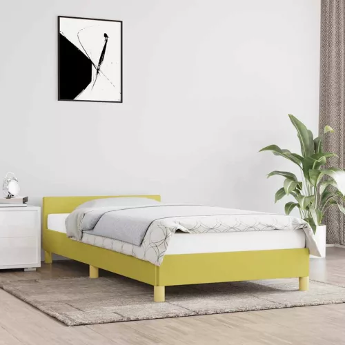vidaXL zöld szövet ágykeret matrac nélkül 100x200 cm
