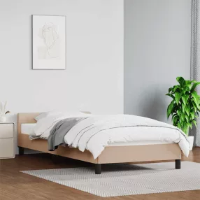   kávészínű ágykeret fejtámlával matrac nélkül 90x190 cm