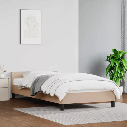 kávészínű ágykeret fejtámlával matrac nélkül 90x200 cm