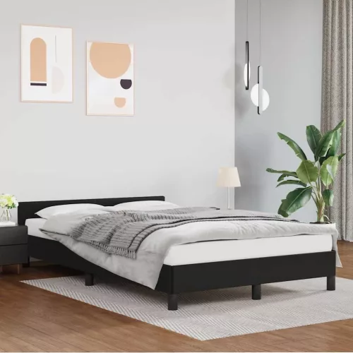 vidaXL fekete ágykeret fejtámlával matrac nélkül 120x200 cm