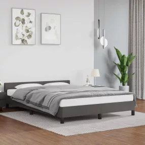 szürke ágykeret fejtámlával matrac nélkül 140x200 cm