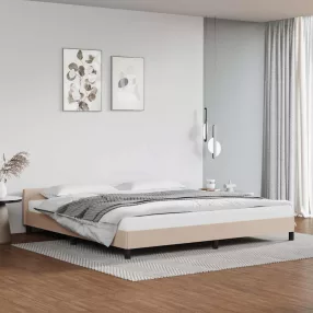   kávészínű ágykeret fejtámlával matrac nélkül 200x200 cm