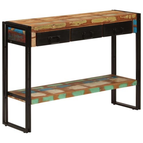 tömör újrahasznosított fa tálalóasztal 110x30x76 cm