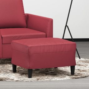 bordó műbőr lábzsámoly 60 x 50 x 41 cm