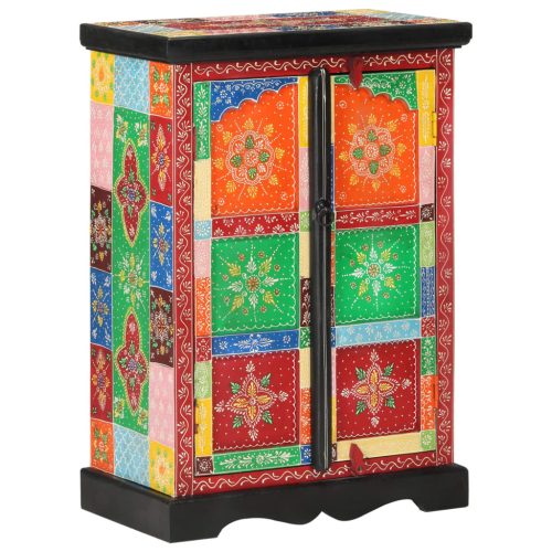 tömör mangófa kézzel festett kisszekrény ajtókkal 53x30x75 cm