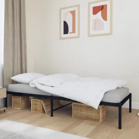 vidaXL fekete fém ágykeret 80 x 200 cm
