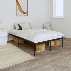 vidaXL fekete fém ágykeret 120 x 190 cm