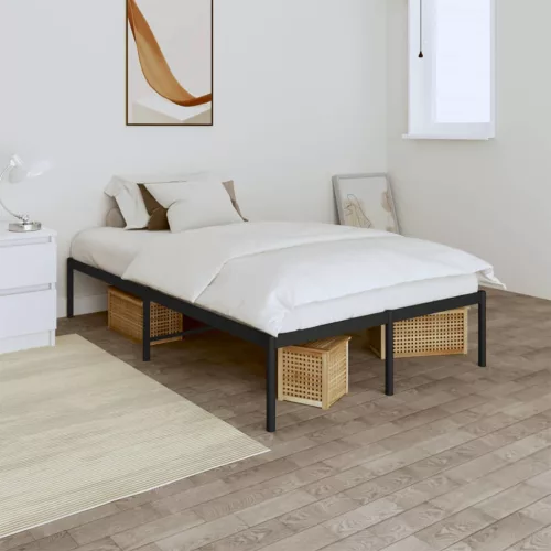vidaXL fekete fém ágykeret 120 x 190 cm