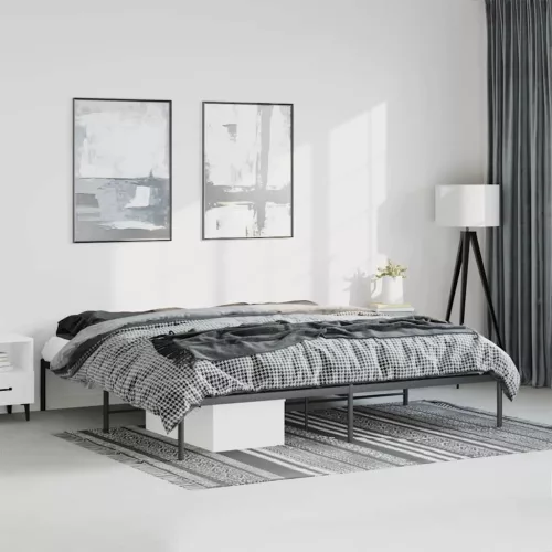 vidaXL fekete fém ágykeret 193 x 203 cm