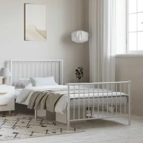   vidaXL fehér fém ágykeret fej- és lábtámlával 100x200 cm