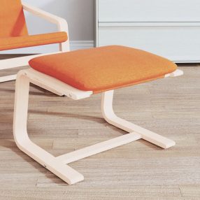 sötétsárga szövet lábzsámoly 51x41x40 cm