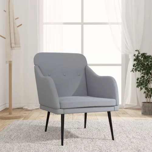 világosszürke szövetfotel 63 x 76 x 80 cm