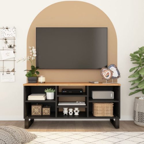 Tömör akácfa és szerelt fa TV-szekrény 100 x 33 x 46 cm