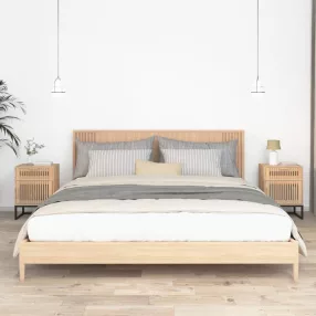 2 db szerelt fa és vas éjjeliszekrény 40x30x55,5 cm