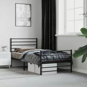   vidaXL fekete fém ágykeret fej- és lábtámlával 80 x 200 cm
