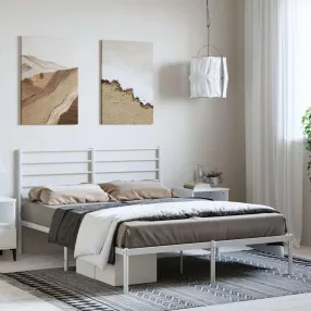 vidaXL fehér fém ágykeret fejtámlával 150 x 200 cm