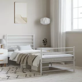   vidaXL fehér fém ágykeret fej- és lábtámlával 100 x 190 cm