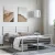 vidaXL fehér fém ágykeret fej- és lábtámlával 135x190 cm