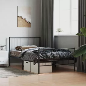   vidaXL fekete fém ágykeret fej- és lábtámlával 75 x 190 cm