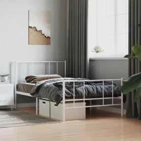   vidaXL fehér fém ágykeret fej- és lábtámlával 75 x 190 cm