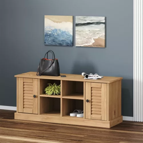 VIGO tömör fenyőfa cipőtároló pad 106 x 35 x 45 cm