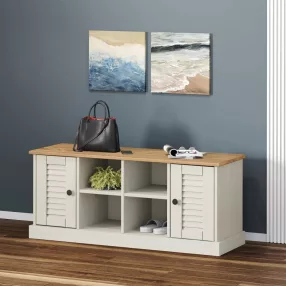   VIGO fehér tömör fenyőfa cipőtároló pad 106 x 35 x 45 cm