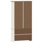 VIGO fehér üvegvitrines tömör fenyőszekrény 85x35x170 cm